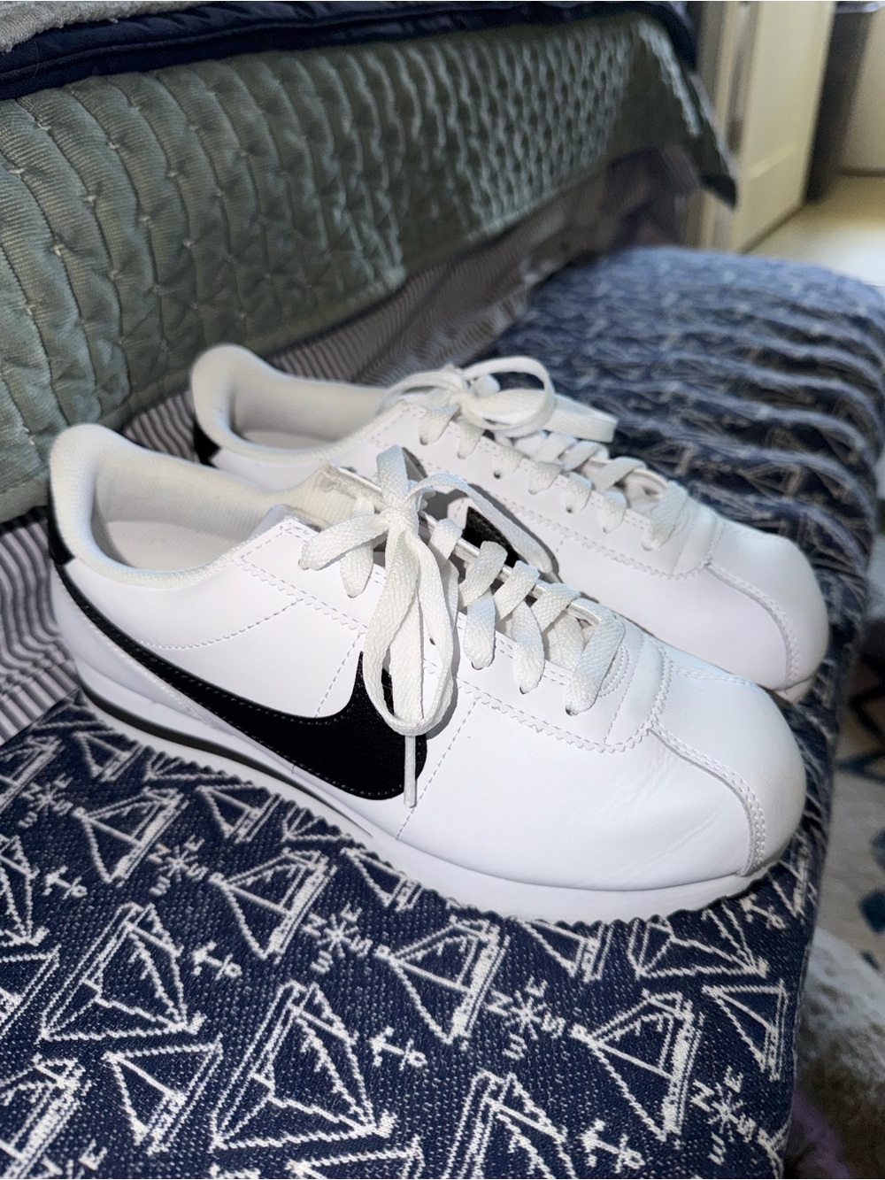 Nike Cortez Leather Sneakers - White & Black